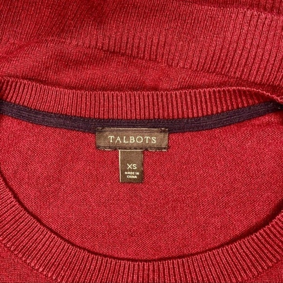 Talbots Burgundy Red Crewneck Novelty Sweater XS - Picture 9 of 11
